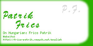 patrik frics business card